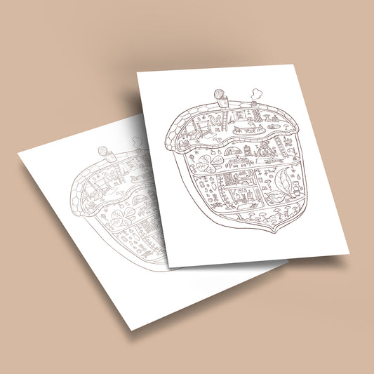 Tiny Cottages - Coloring Pages Bundle