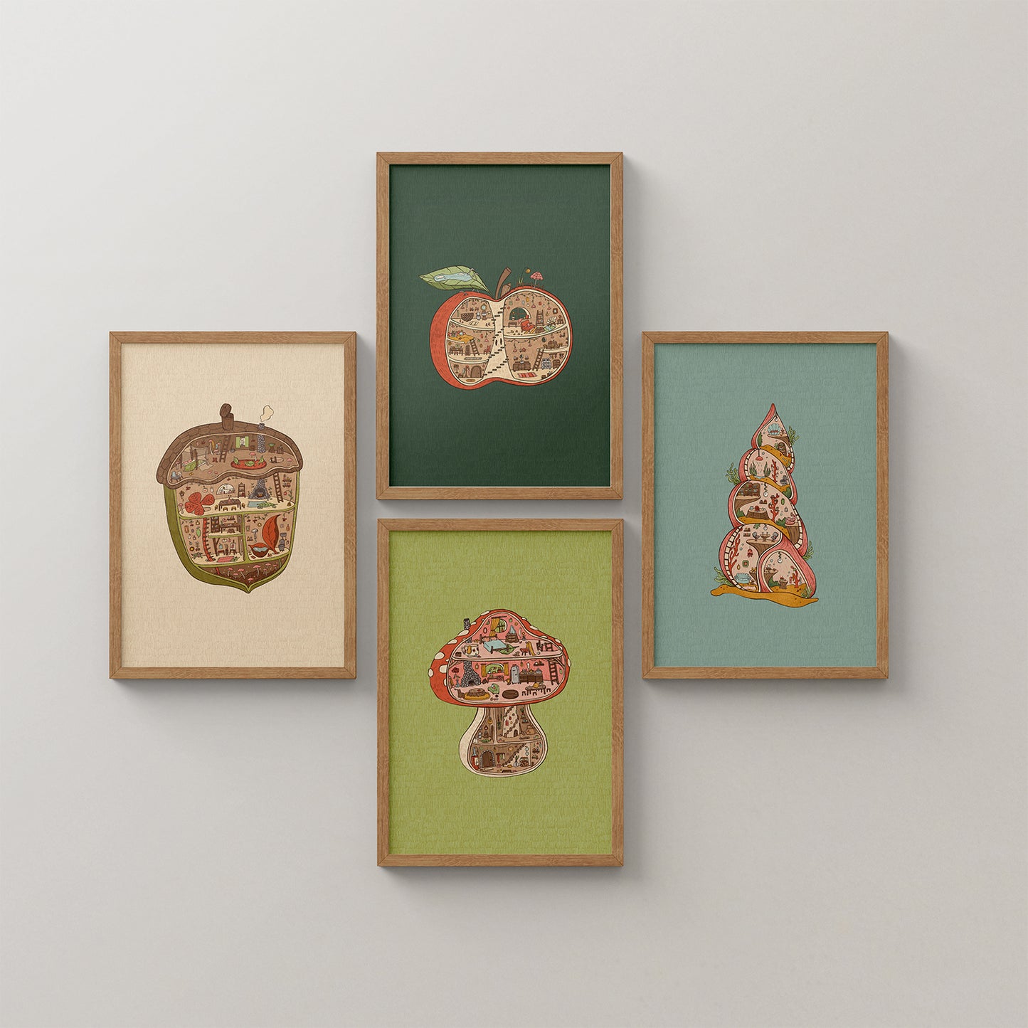 Tiny Apple Cottage print - A4