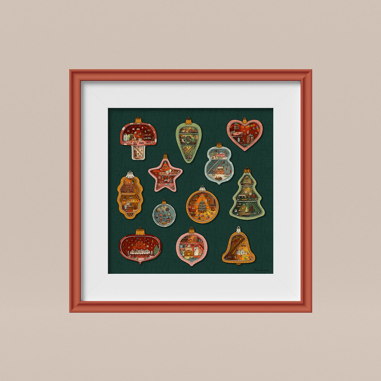Merry Little Christmas Print - 40 x 40 cm