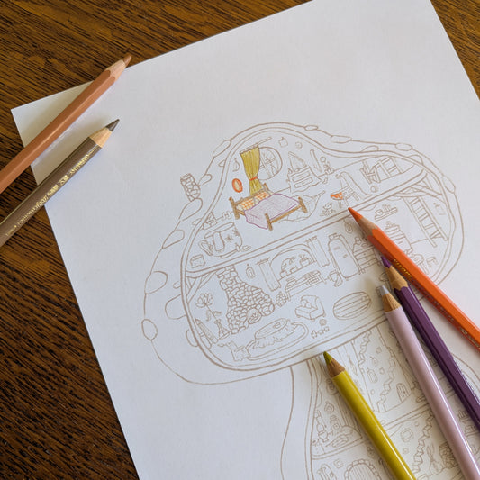 Tiny Cottages - Coloring Pages Bundle