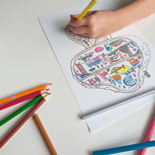 Tiny Mushroom Cottage - Coloring page