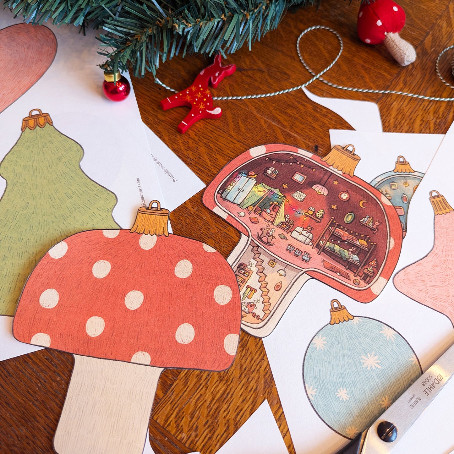 Merry Little Christmas Printable - Coloring page version