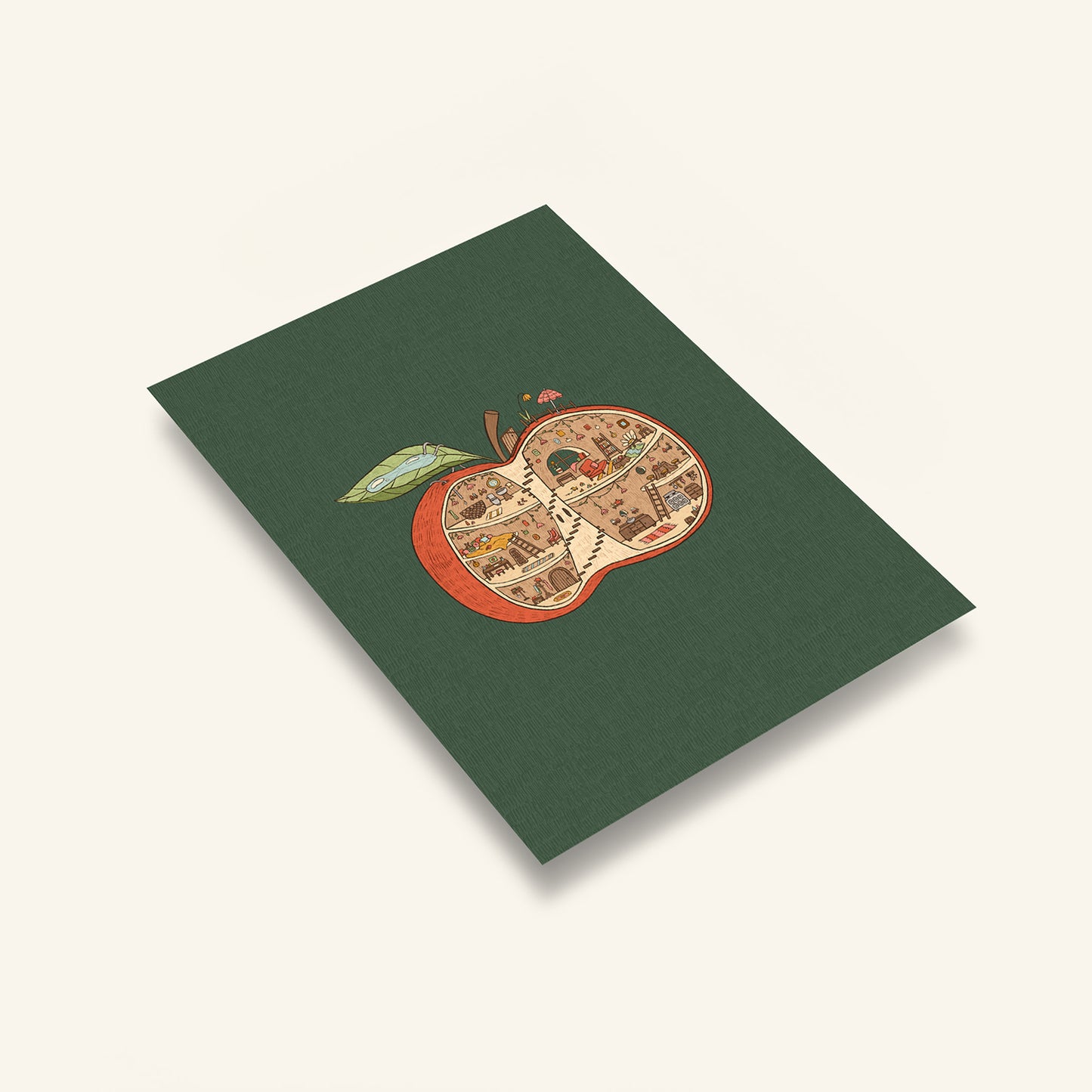 Tiny Apple Cottage print - A4