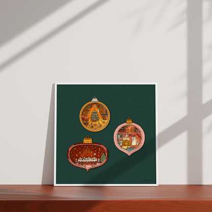 Cozy Tiny Christmas print - 40 x 40 cm