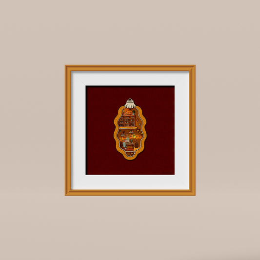 Tiny Christmas Home Office print - 30 x 30 cm